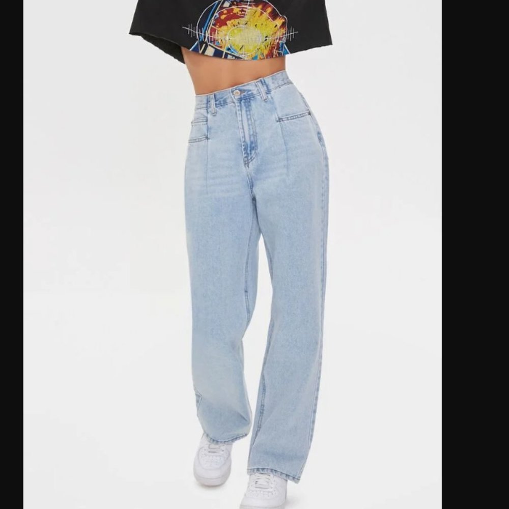 SOLD NWT High-Rise Mom Jeans Straight Leg Denim Size 32 Cotton No Stretch